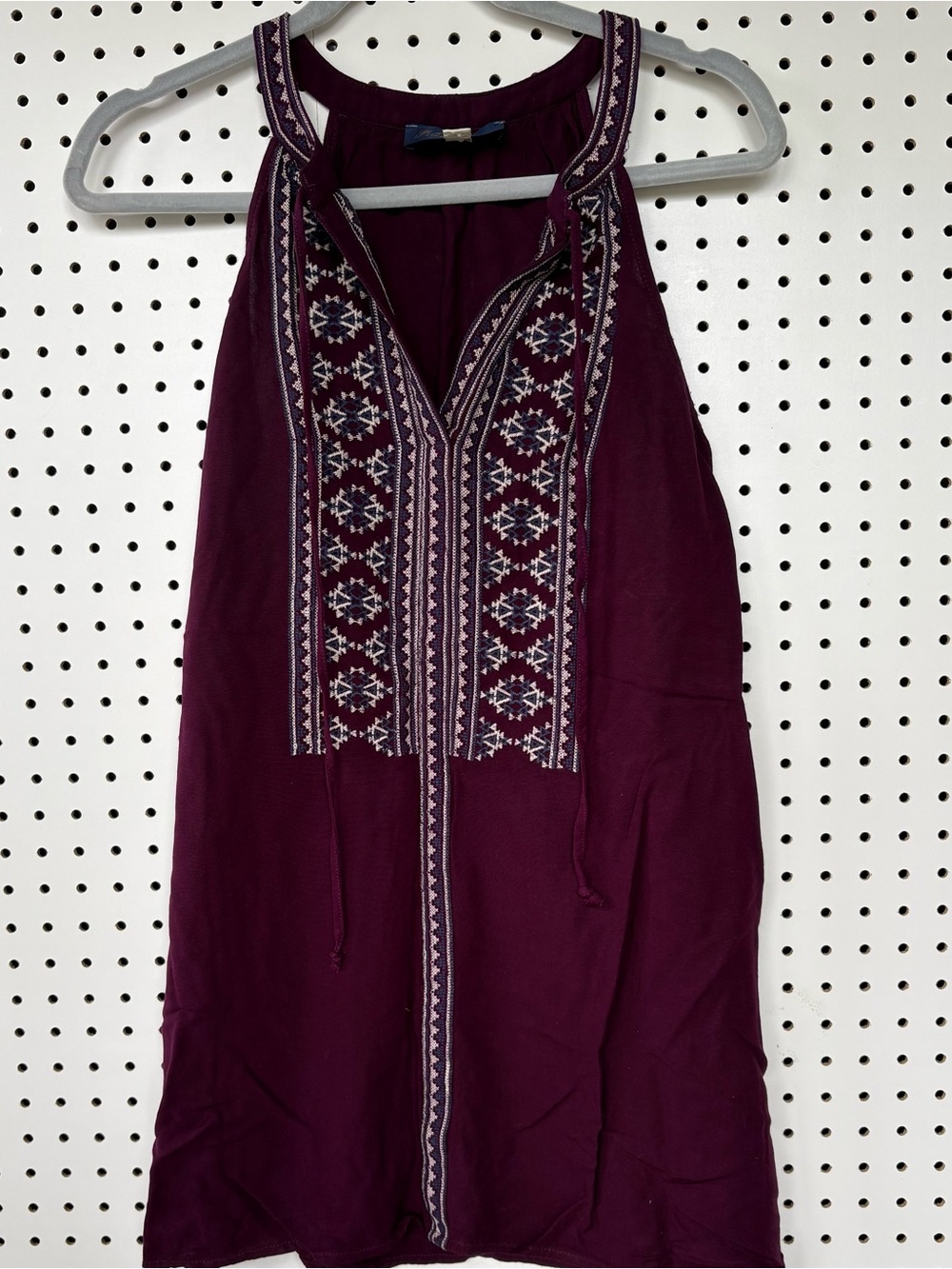 Blue Rain Plum Halter-Style Embroidered Dress size M